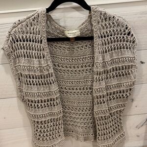 Sonoma Women's Open-Knit Shrug - Light Gray